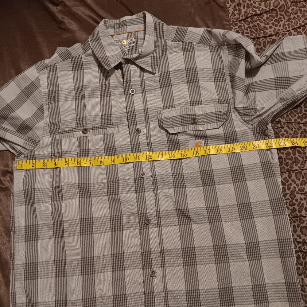 CARHARTT Men's‎ Force Plaid Ridgefield Short Sleeve Shirt SzM Relaxed Fit - Picture 13 of 16